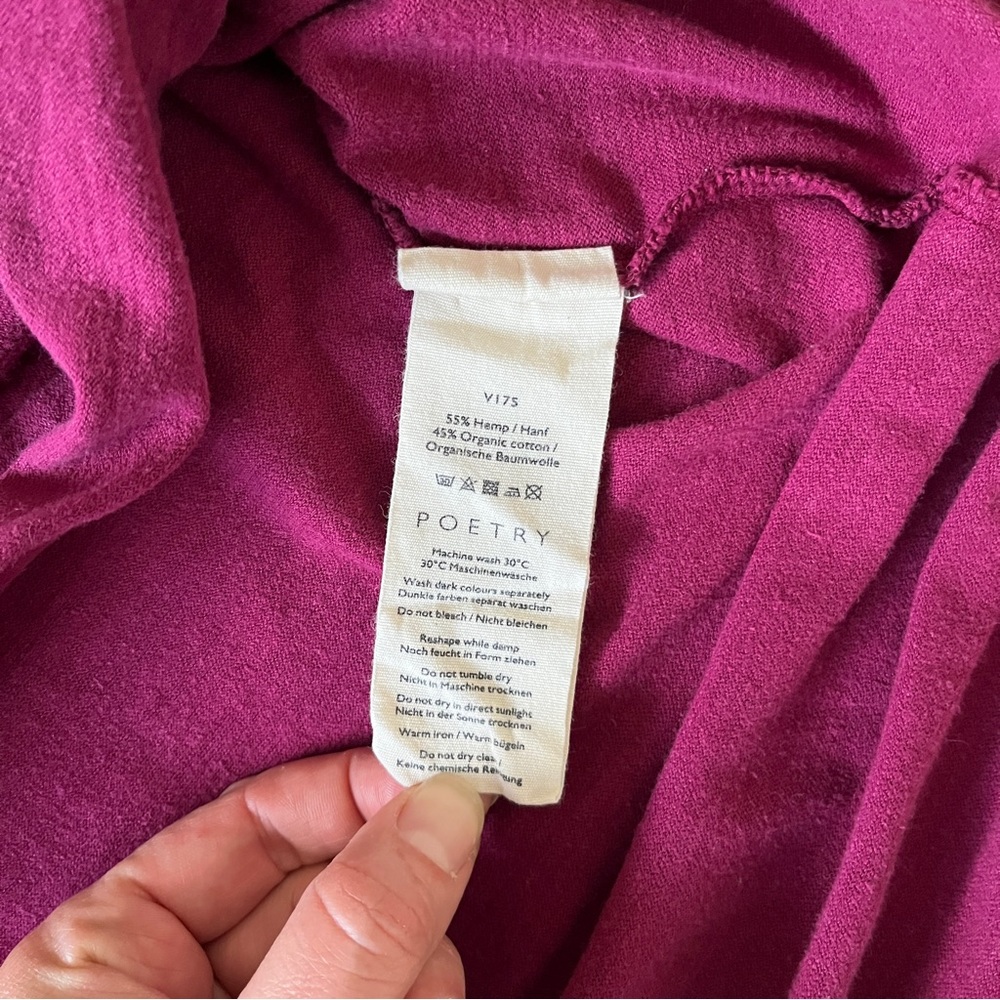 Poetry Women’s Organic Cotton + Hemp Scoop Neck Tee Shirt in Dark Fuschia US 18 - Picture 8 of 11